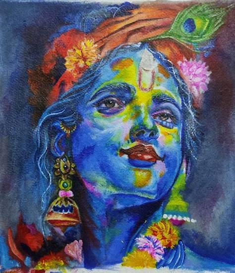 Krishna's Bliss, painting by Dhanshree Agrawal