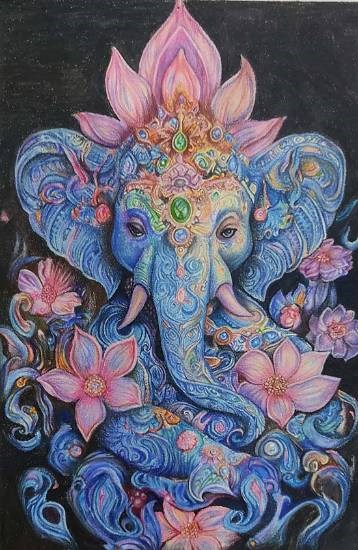 Lord Ganesha, painting by Dhanshree Agrawal