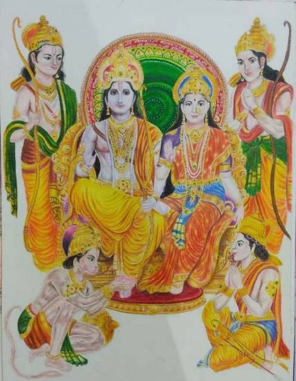 THE RAM DARBAR, painting by Dhanshree Agrawal