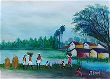 Painting by Avnesh Singh - Title rural Life