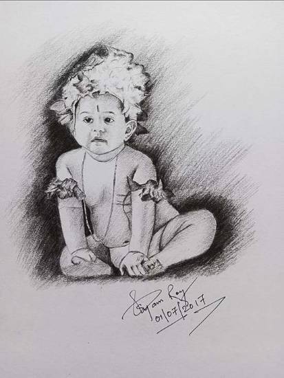 painting by Supam Roy - Baby
