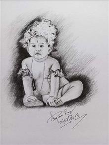 Painting by Supam Roy - Baby