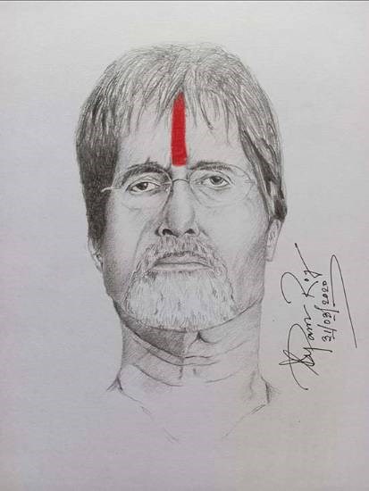 Amitabh Bacchan, painting by Supam Roy