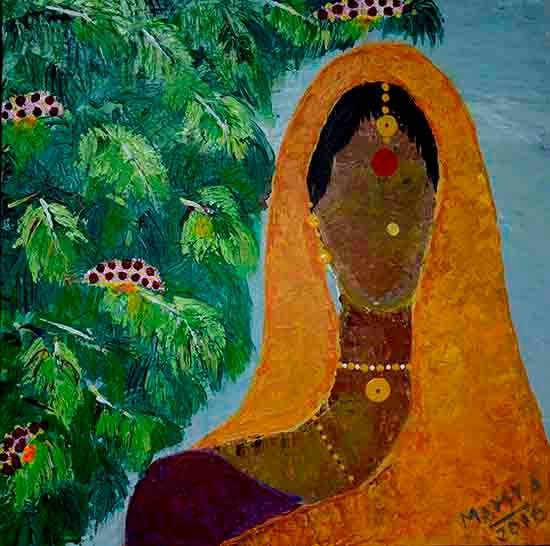 Woman Farmer, painting by Mamta Chitnis Sen