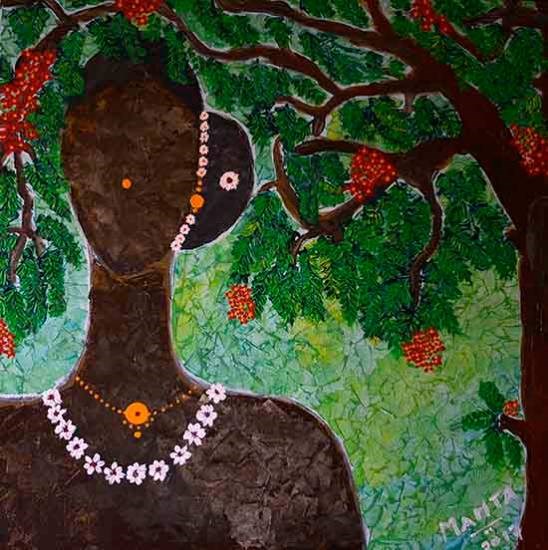 Woman from Chhattisgarh, painting by Mamta Chitnis Sen