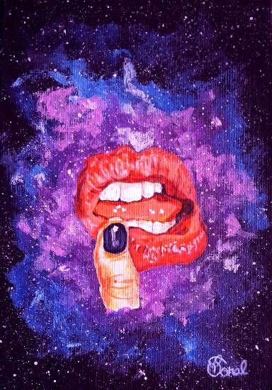 Cosmic Lips, painting by Sonal Poghat