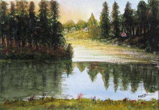 painting by Dr Kanak Sharma - Beauty of Kodaikanal