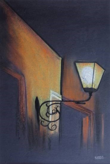The lamp, painting by Dr Kanak Sharma