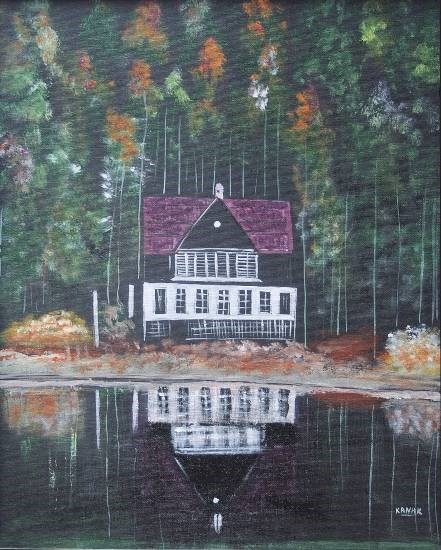 Purple House, painting by Dr Kanak Sharma