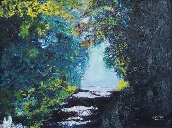 Morning walk, painting by Dr Kanak Sharma