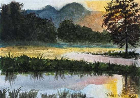 Morning glory, painting by Dr Kanak Sharma