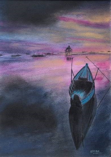 Purple ride, painting by Dr Kanak Sharma