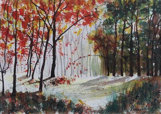 Autumn 2, painting by Dr Kanak Sharma