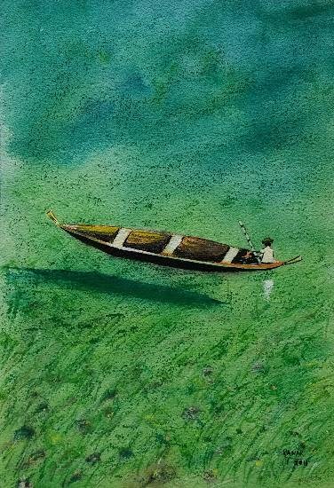 Pristine water, painting by Dr Kanak Sharma