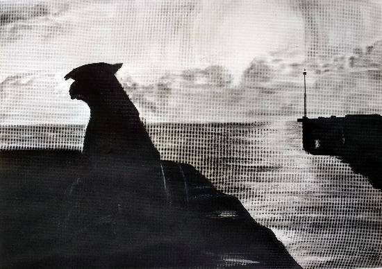 Watch dog, painting by Dr Kanak Sharma