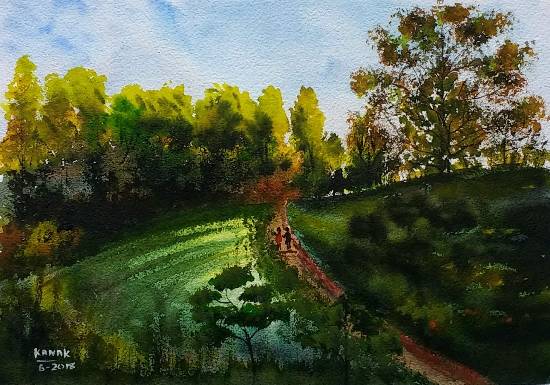 Botanical Garden, Painting by  Artist Dr Kanak Sharma