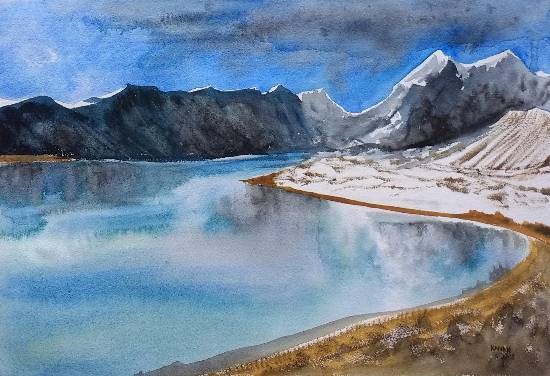 Flowing Deep, painting by Dr Kanak Sharma