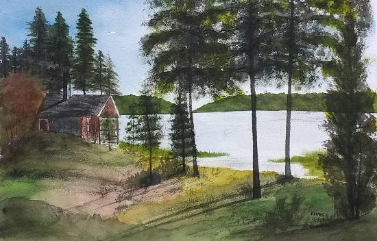 Heavenly Abode, Painting by  Artist Dr Kanak Sharma