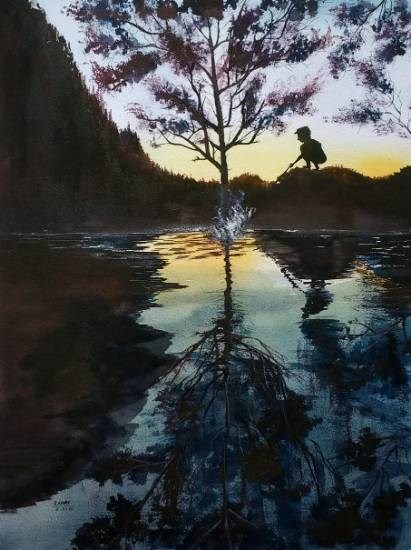 Reflection, painting by Dr Kanak Sharma
