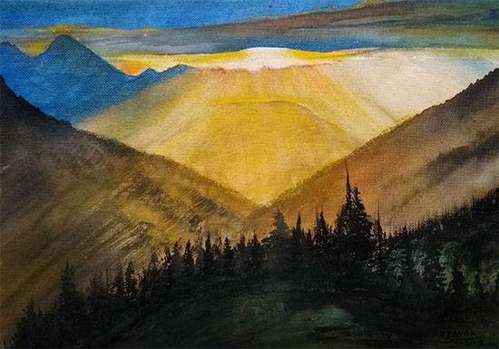 Twilight, painting by Dr Kanak Sharma