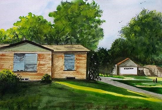 Dallas Home, painting by Dr Kanak Sharma