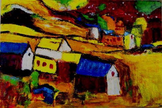 Sunny habitat, painting by Mukta Kamplikar