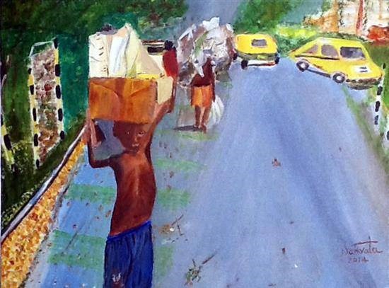 Childhood, painting by Namrata Biswas
