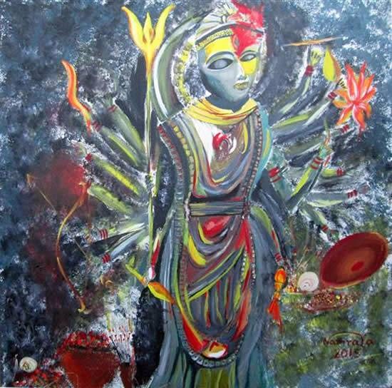 Durga, painting by Namrata Biswas