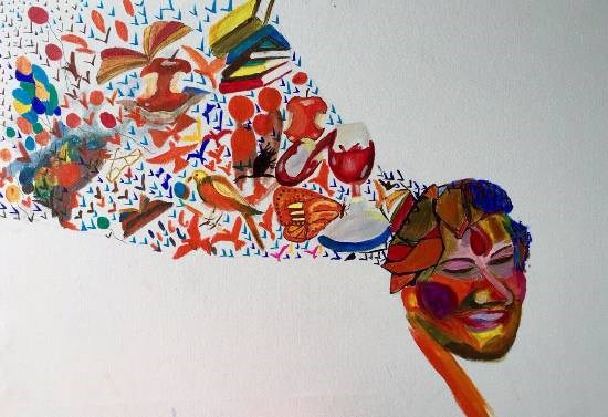 Birth of a painter, painting by Namrata Biswas