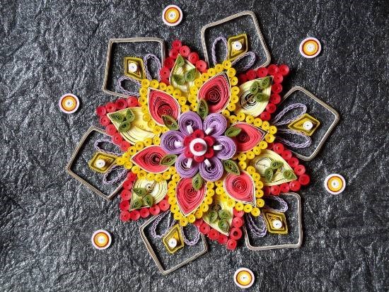 Flower with Mandala, painting by Prachi Gorwadkar