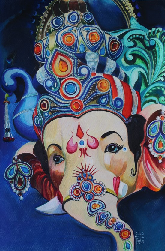 Ganesha, painting by Prachi Gorwadkar