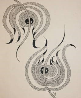 Feathers I, painting by Pragya Bajpai