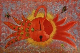 Interlocked against Racing Time, painting by Pragya Bajpai