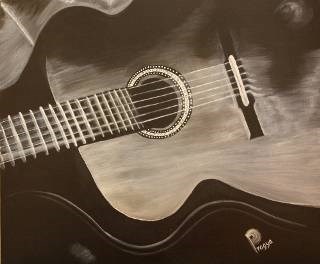 The Guitar, painting by Pragya Bajpai