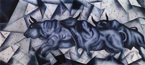 Hustlers, painting by Raqesh Vashisth