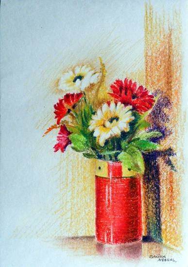 My Flower Vase, painting by Sanika Dhanorkar