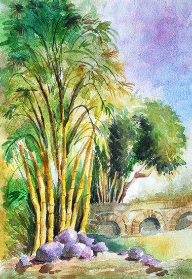 Bamboo Bush, painting by Sanika Dhanorkar