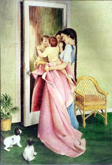 Mirror on the Wall, painting by Sanika Dhanorkar