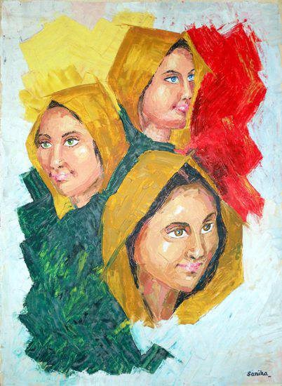 Faces, painting by Sanika Dhanorkar