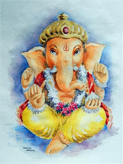 Lord Ganesha, painting by Sanika Dhanorkar