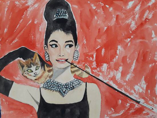 
Breakfast at Tiffany’s, painting by arabjit Kaur