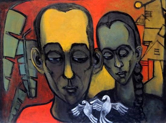Brother & Sister, painting by G A Dandekar