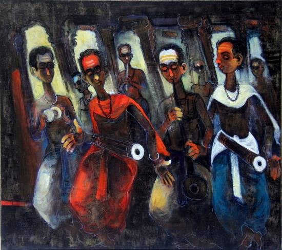 Musician, painting by G A Dandekar