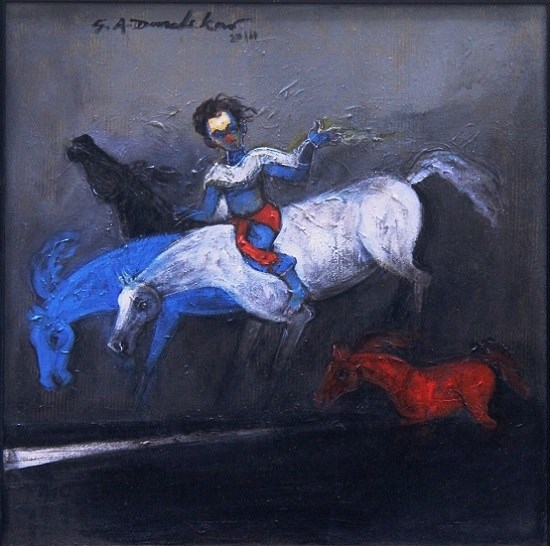 Horse Rider, painting by G A Dandekar