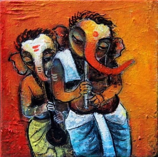 Two Sums, painting by G A Dandekar