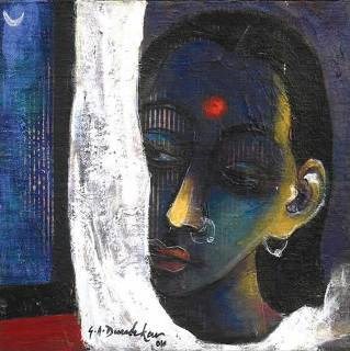 Waiting, painting by G A Dandekar