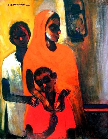 Waiting, painting by G A Dandekar