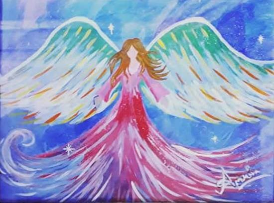 The Healing Angel, painting by Amrita Kaur