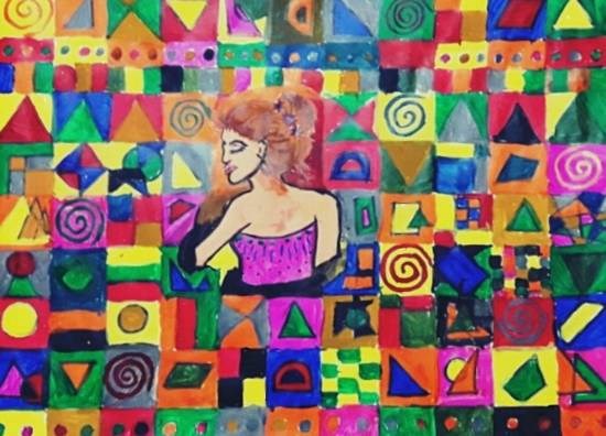 Abstract Girl, painting by Amrita Kaur Khalsa
