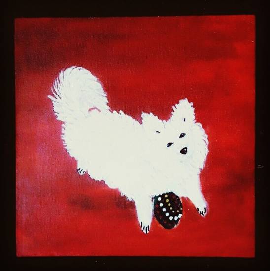 Roxie - Cute puppy, Painting by  Artist Amrita Kaur Khalsa